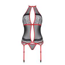 Корсет с пажами Passion SATARA CORSET red S/M