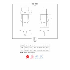 Корсет Obsessive 843-COR-2 Білий S/M