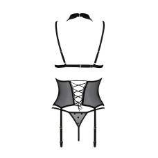 Корсет с открытой грудью Passion DOMINICA CORSET black XXL/XXXL