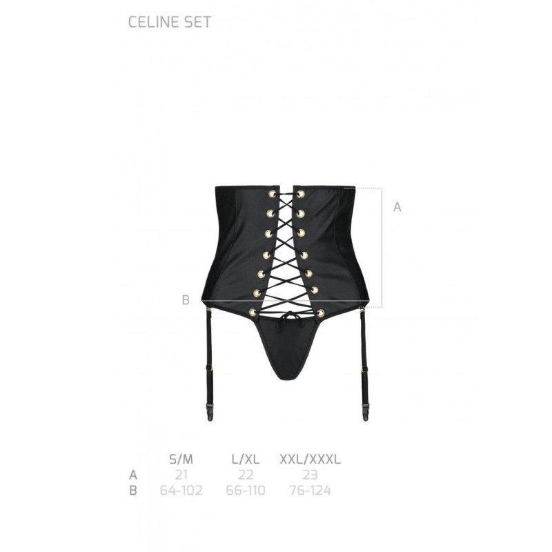 Пояс-корсет из экокожи Passion Celine Set black S/M Пояс-корсет из экокожи Passion Celine Set black S/M