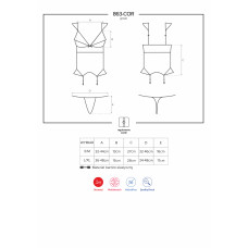 Корсет Obsessive 863-COR-3 Червоний S/M