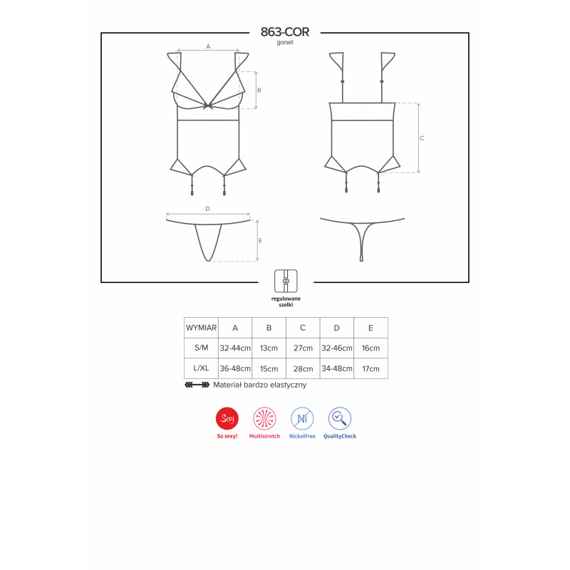 Корсет Obsessive 863-COR-3 Красный S/M Корсет Obsessive 863-COR-3 Красный S/M