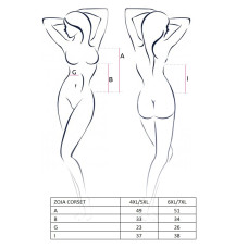 Корсет Passion ZOJA CORSET 4XL/5XL Чорний