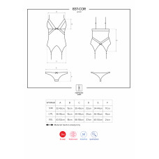 Корсет Obsessive 837-COR-1 Чорний S/M
