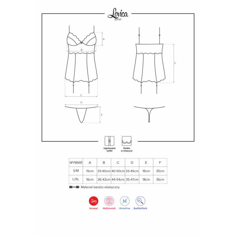 Корсет Obsessive Lovica Красный L/XL Корсет Obsessive Lovica Красный L/XL