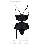 Корсет з відкритими грудьми Passion JANNIES CORSET black L/XL