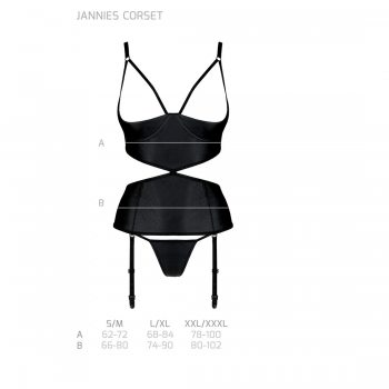Корсет с открытой грудью Passion JANNIES CORSET black L/XL