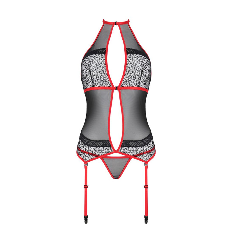 Корсет з пажами Passion SATARA CORSET red XXL/XXXL Корсет з пажами Passion SATARA CORSET red XXL/XXXL