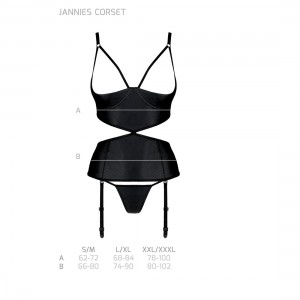 Корсет з відкритими грудьми Passion JANNIES CORSET black S/M