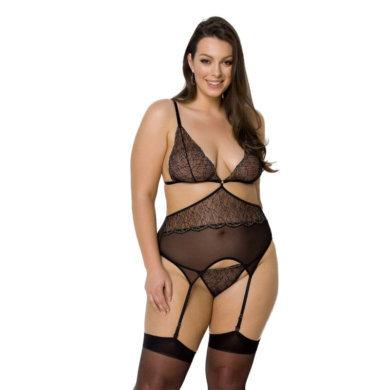 Корсет с пажами Passion Amberly Corset black 4XL/5XL Корсет с пажами Passion Amberly Corset black 4XL/5XL