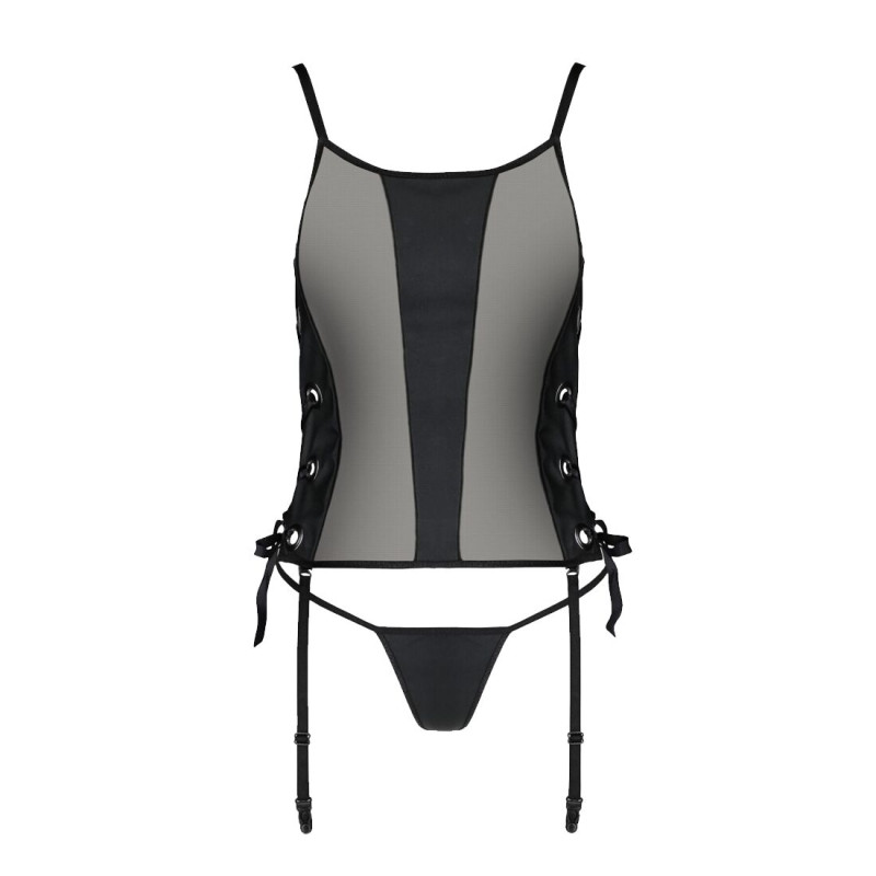 Сетчатый корсет из экокожи Passion Malwia Corset black 4XL/5XL Сетчатый корсет из экокожи Passion Malwia Corset black 4XL/5XL