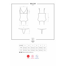 Корсет Obsessive 850-COR-6 Блакитний L/XL