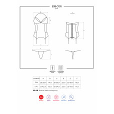 Корсет Obsessive 838-COR-3 Красный L/XL
