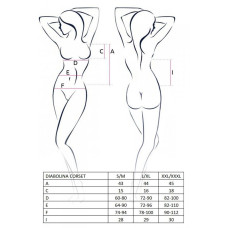 Корсет с открытой грудью Passion DIABOLINA CORSET black S/M