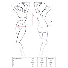 Корсет Passion JUSTINA CORSET XXL/XXXL Черный