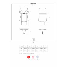 Корсет Obsessive 856-COR-1 Чорний S/M