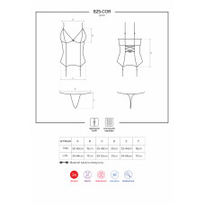 Корсет Obsessive 825-COR-6 Синій S/M
