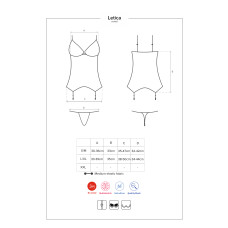 Корсет Obsessive Letica Чорний S/M