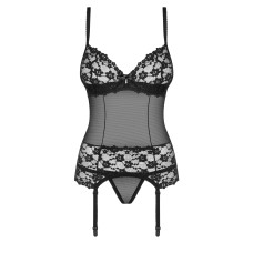Корсет Obsessive Letica Чорний S/M