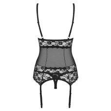 Корсет Obsessive Letica Чорний S/M