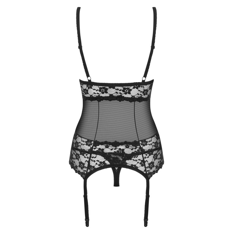 Корсет Obsessive Letica Чорний S/M