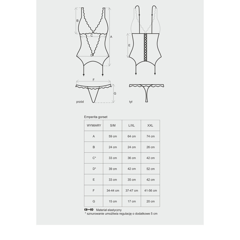Корсет Obsessive Emperita Черный L/XL Корсет Obsessive Emperita Черный L/XL