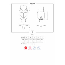 Корсет Obsessive 866-COR-1 Чорний S/M