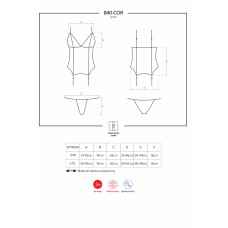 Корсет Obsessive 840-COR-1 Чорний L/XL