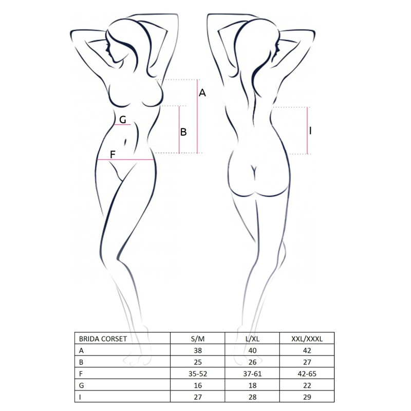 Еротичний Корсет Passion BRIDA CORSET L/XL Чорний