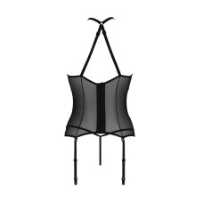 Корсет с пажами Passion SATARA CORSET black L/XL