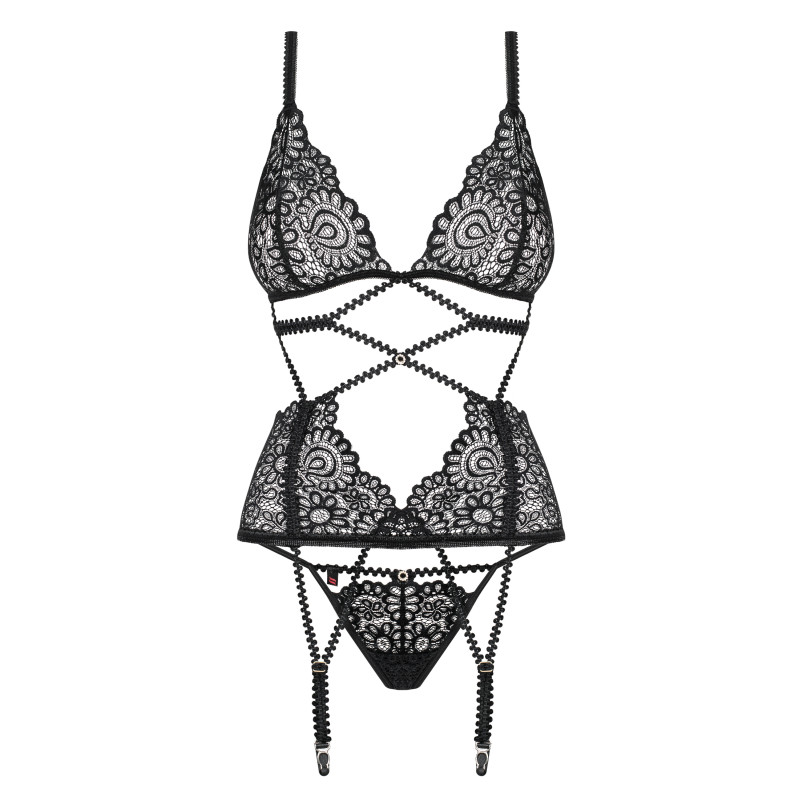 Корсет Obsessive Mixty Чорний L/XL Корсет Obsessive Mixty Чорний L/XL