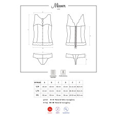 Корсет Obsessive Miamor Блакитний S/M