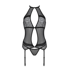 Корсет с пажами Passion SATARA CORSET black L/XL