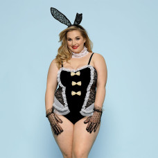 Эротический костюм зайчика JSY P91102 Черный Plus Size