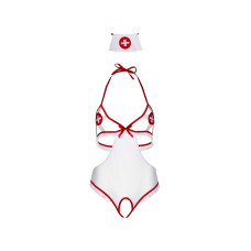 Костюм медсестри Leg Avenue Naughty Nurse one size, боді та шапочка