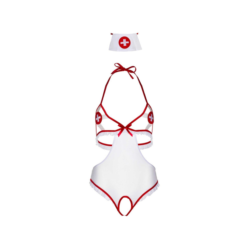 Костюм медсестри Leg Avenue Naughty Nurse one size, боді та шапочка Костюм медсестри Leg Avenue Naughty Nurse one size, боді та шапочка