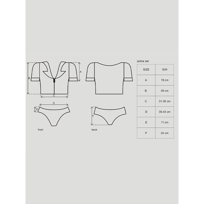 Еротичний костюм поліцейського Obsessive Police set чорний S/M