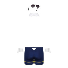 Эротический костюм пилота Obsessive Pilotman set синий S/M