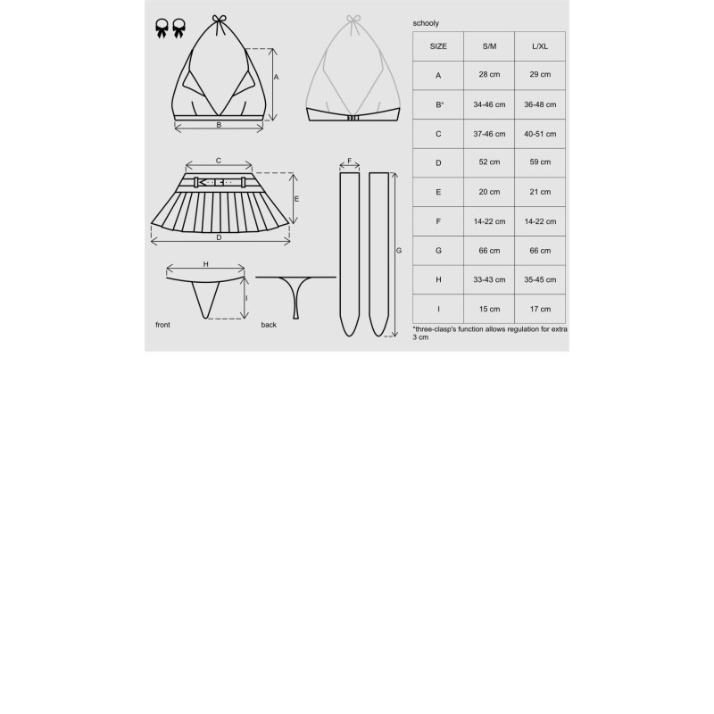 Эротический костюм школьницы с мини-юбкой Obsessive Schooly 5pcs costume бело-красный S/M Эротический костюм школьницы с мини-юбкой Obsessive Schooly 5pcs costume бело-красный S/M