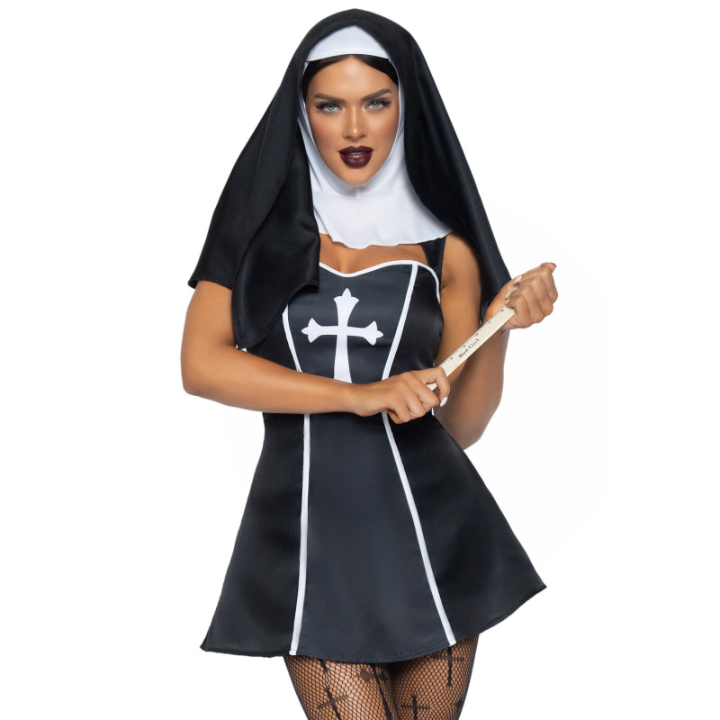Костюм монахини Leg Avenue Naughty Nun M, платье, головной убор Костюм монахини Leg Avenue Naughty Nun M, платье, головной убор