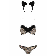 Костюм кошечки Obsessive Cheetia Черный S/M