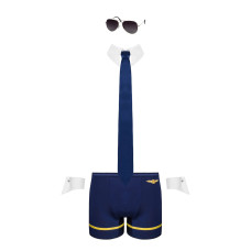 Эротический костюм пилота Obsessive Pilotman set синий S/M