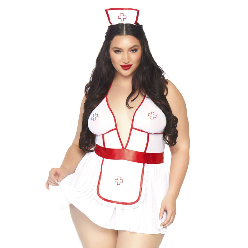 Костюм медсестры Leg Avenue Nightshift Nurse XL/XXL, платье, трусики, шапочка Костюм медсестры Leg Avenue Nightshift Nurse XL/XXL, платье, трусики, шапочка