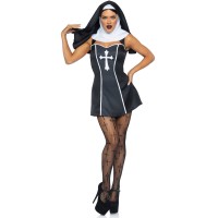 Костюм монахини Leg Avenue Naughty Nun S, платье, головной убор
