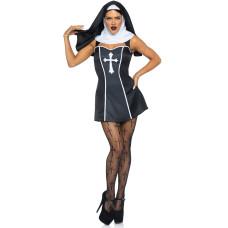 Костюм черниці Leg Avenue Naughty Nun S, сукня, головний убір