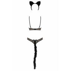 Костюм кошечки Obsessive Cheetia Черный L/XL