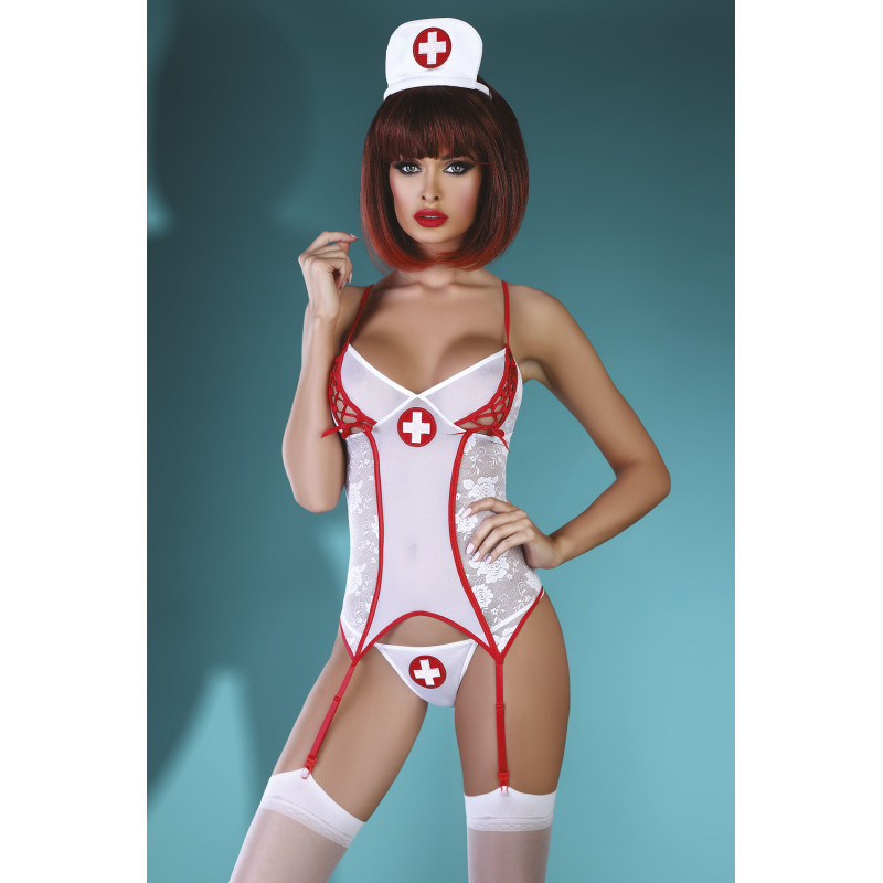 Корсет медсестры Livia Corsetti Fashion Chavi Белый L/XL