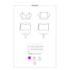 Эротический костюм секретарши Obsessive Secretary suit 5pcs черно-белый S/M