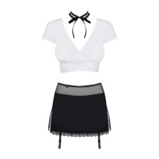 Эротический костюм секретарши Obsessive Secretary suit 5pcs черно-белый S/M