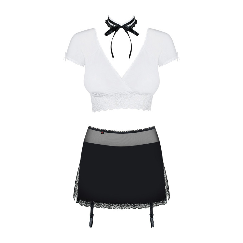 Эротический костюм секретарши Obsessive Secretary suit 5pcs черно-белый S/M